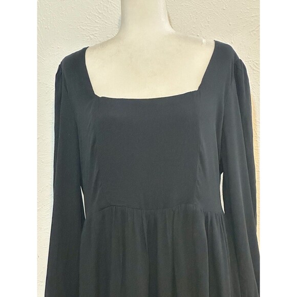 NWT AND NOW THIS Women Size XL Black Bishop Sleeve Drop Waist Dress Goth Boho - Picture 6 of 16